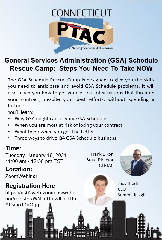 Webinar: General Services Administration (GSA) Schedule Rescue Camp: Steps You Need To Take NOW