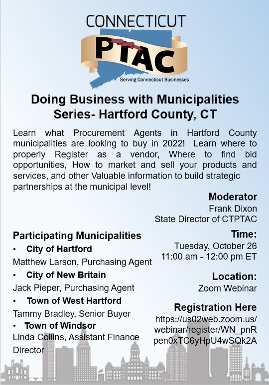 Webinar: Doing Business with Municipalities Series- Hartford County, CT