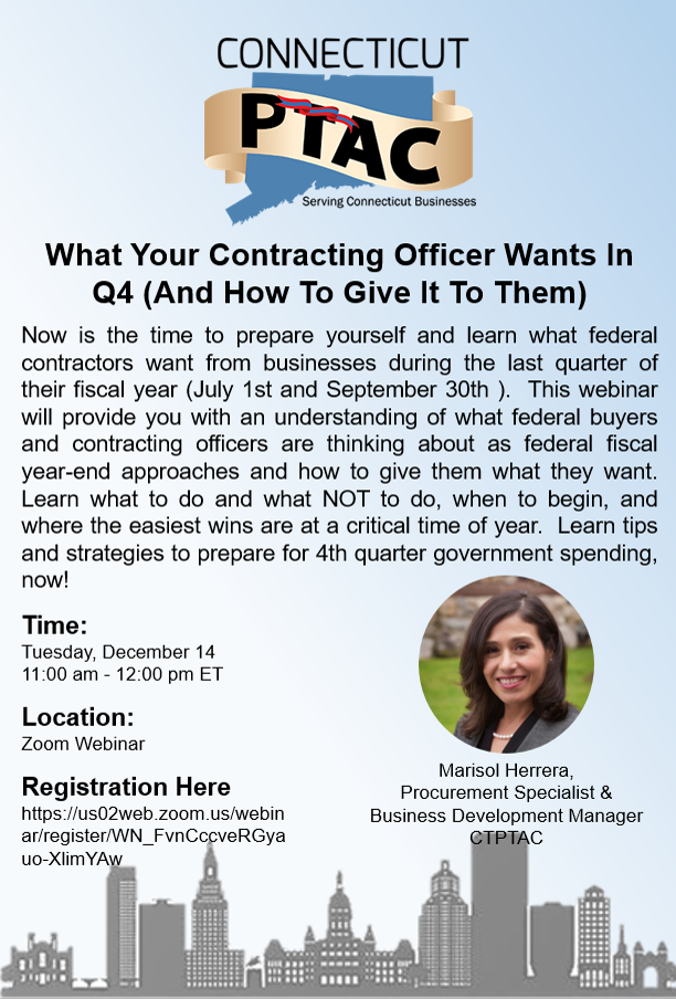 Webinar: What Your Contracting Officer Wants In Q4 (And How To Give It To Them)