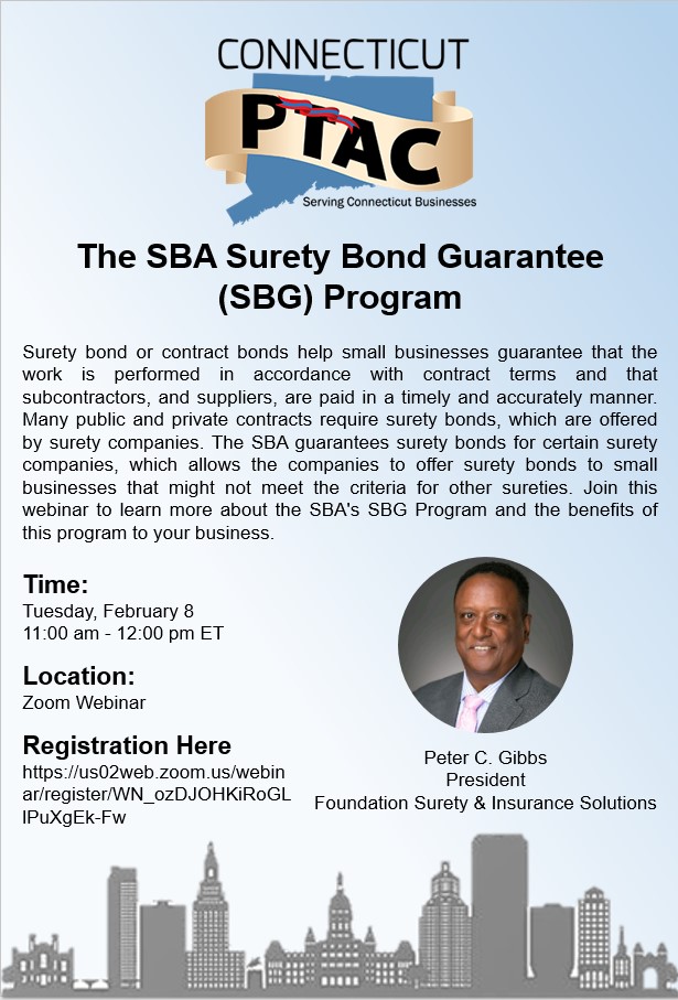 Webinar: The SBA Surety Bond Guarantee (SBG) Program