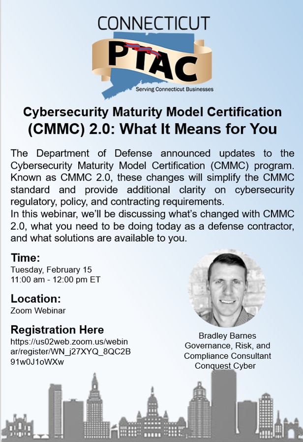 Webinar: Cybersecurity Maturity Model Certification (CMMC) 2.0: What It Means for You